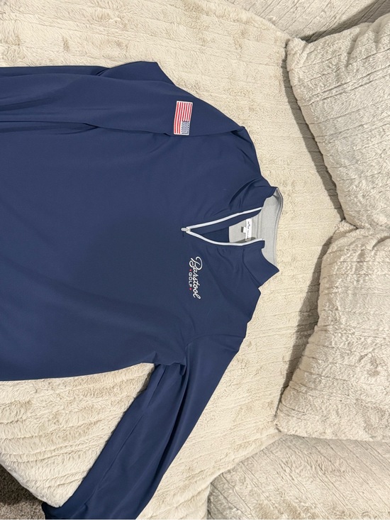 Peter Millar Other - Peter Millar Navy Blue Quarter-Zip with American Flag Patch